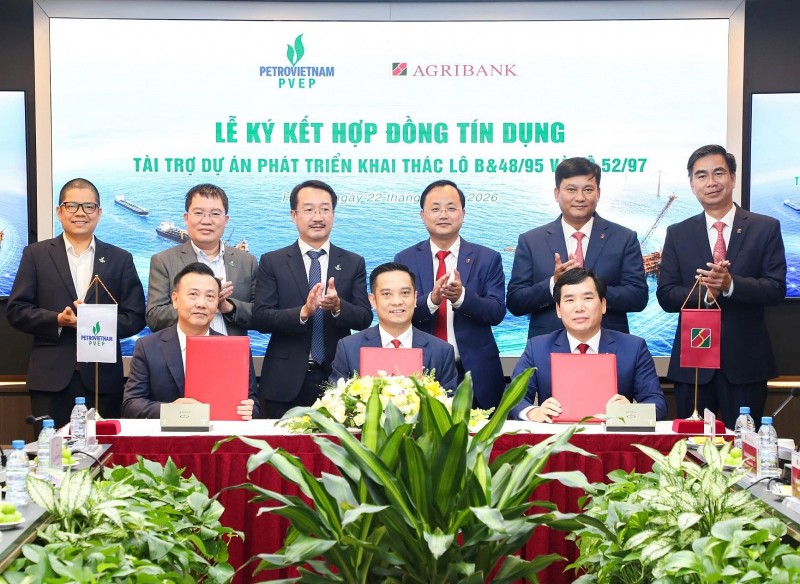Agribank - PVEP ký hợp đồng tín dụng tài trợ dự án Lô B&48/95 và Lô 52/97 (ngoài khơi Tây Nam Việt Nam)