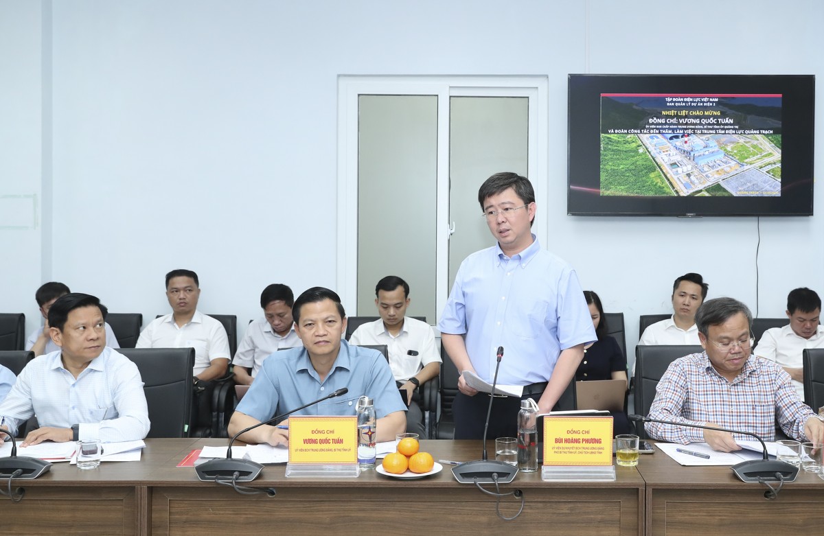 Bí thư Tỉnh ủy Quảng Trị Vương Quốc Tuấn kiểm tra tiến độ các dự án tại Trung tâm Điện lực Quảng Trạch