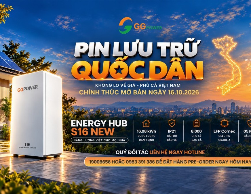 GG Power ra mắt pin lưu trữ ‘quốc dân’ ENERGY HUB S16 NEW
