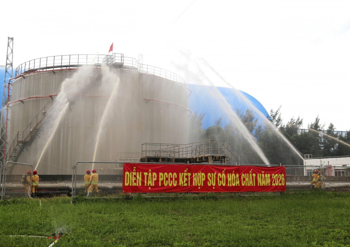 Công ty Nhiệt điện Duyên Hải diễn tập phòng cháy chữa cháy, cứu nạn cứu hộ kết hợp ứng phó sự cố hóa chất năm 2026