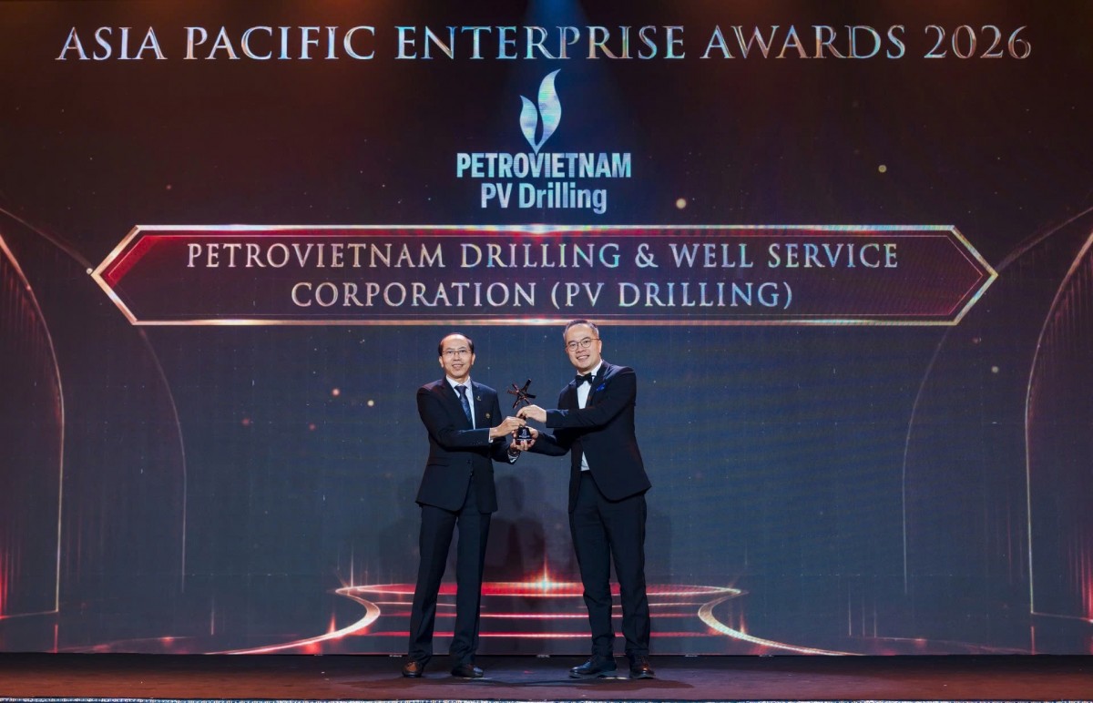 PV Drilling được APEA 2026 vinh danh hạng mục giải thưởng “Doanh nghiệp Quản trị bền vững và minh bạch” PV Drilling được APEA 2026 vinh danh hạng mục giải thưởng “Doanh nghiệp Quản trị bền vững và minh bạch”