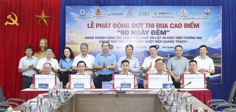 Phát động thi đua 90 ngày đêm đưa dự án Nhiệt điện Quảng Trạch 1 vào phát điện thương mại Phát động thi đua 90 ngày đêm đưa dự án Nhiệt điện Quảng Trạch 1 vào phát điện thương mại