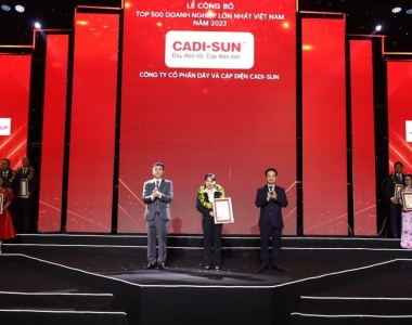 CADI-SUN tiếp tục được vinh danh Top 500 doanh nghiệp lớn nhất Việt Nam