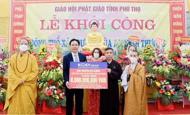 Chủ tịch Tập đoàn Kosy công đức 8 tỷ đồng xây chùa tại Phú Thọ