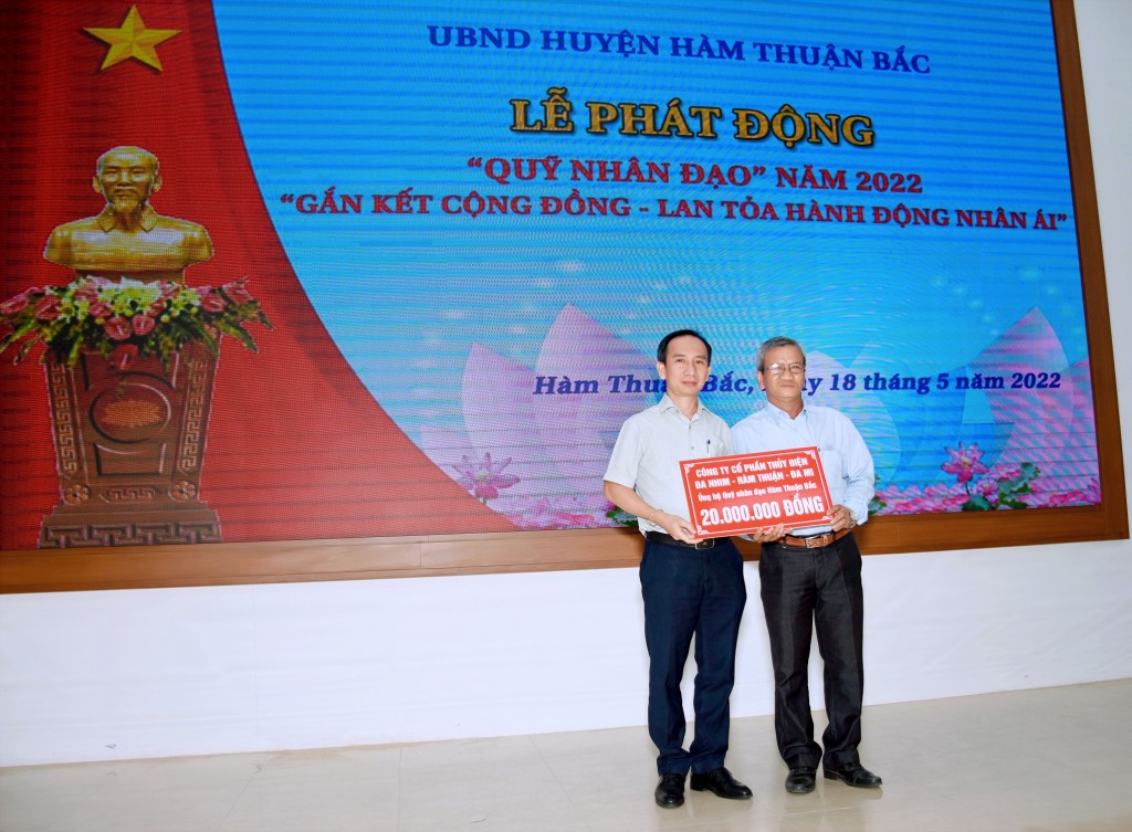 Công ty ĐHĐ hỗ trợ ‘Quỹ nhân đạo’ huyện Hàm Thuận Bắc - tỉnh Bình Thuận