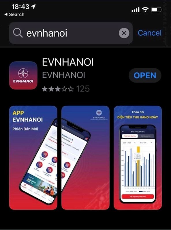 Dùng điện ngày nào, biết số điện ngày đó với App EVNHANOI
