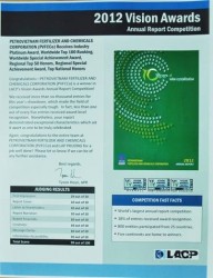 Báo cáo Thường niên 2012 của PVFCCo đạt giải Bạch Kim Quốc tế