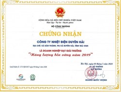 Công ty Nhiệt điện Duyên Hải nhận Giải thưởng Năng lượng bền vững 2019