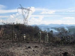 Cháy rừng gây ảnh hưởng đến đường dây 500kV Bắc - Nam