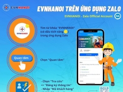 Nhiều tiện ích khi sử dụng trang ‘EVNHANOI’ trên ứng dụng Zalo
