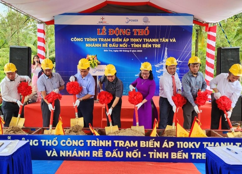 Động thổ công trình TBA 110 kV Thanh Tân và nhánh rẽ đấu nối (tại Bến Tre)