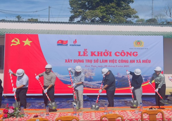 Vietsovpetro tài trợ kinh phí xây dựng công trình trụ sở Công an xã Hiếu (tỉnh Kon Tum)