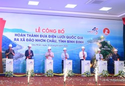 Lễ công bố hoàn thành đưa điện lưới quốc gia ra xã đảo Nhơn Châu