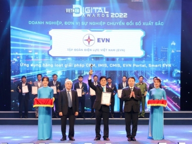 EVN nhận giải thưởng ‘Doanh nghiệp chuyển đổi số xuất sắc Việt Nam 2022’