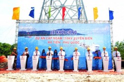 Khởi công dự án cáp ngầm 110kV xuyên biển Hà Tiên - Phú Quốc