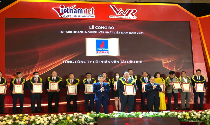 PVTrans: Top 500 VNR500 và Top 10 công ty uy tín ngành Logistics 2021