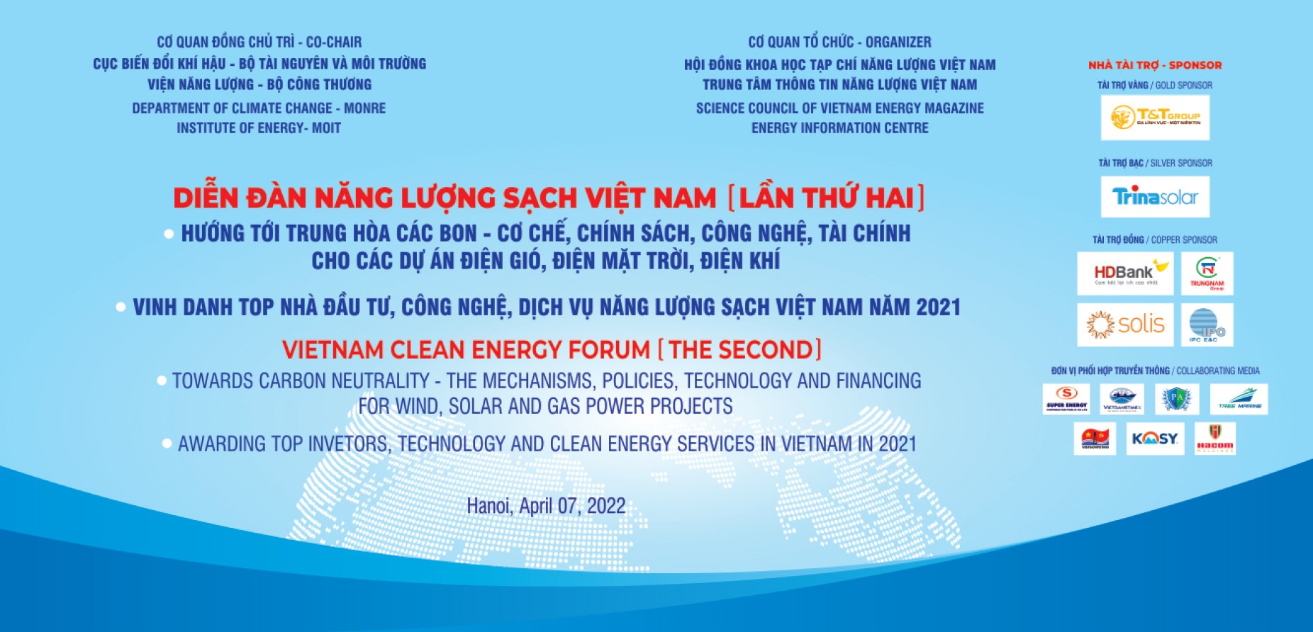 Sự kiện sắp tới - Diễn đàn Năng lượng sạch Việt Nam (lần thứ Hai)