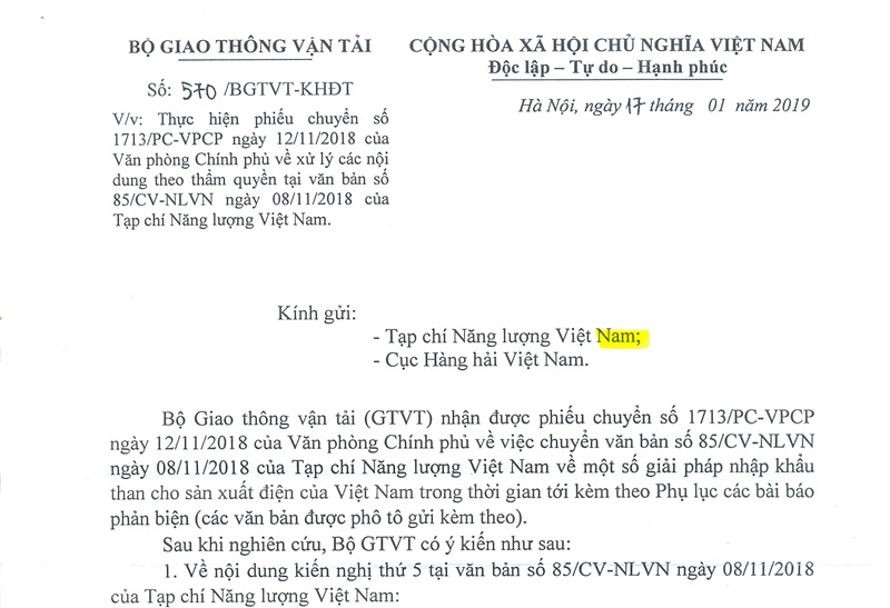 Nhập khẩu than cho điện và phản biện của Tạp chí Năng lượng Việt Nam