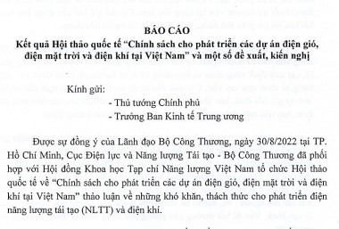 Kiến nghị chính sách phát triển nguồn điện khí, điện gió, mặt trời tại Việt Nam