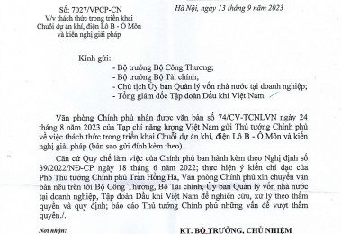 Chuỗi khí, điện Lô B - Ô Môn: Chính phủ đề nghị nghiên cứu đề xuất của giới chuyên gia